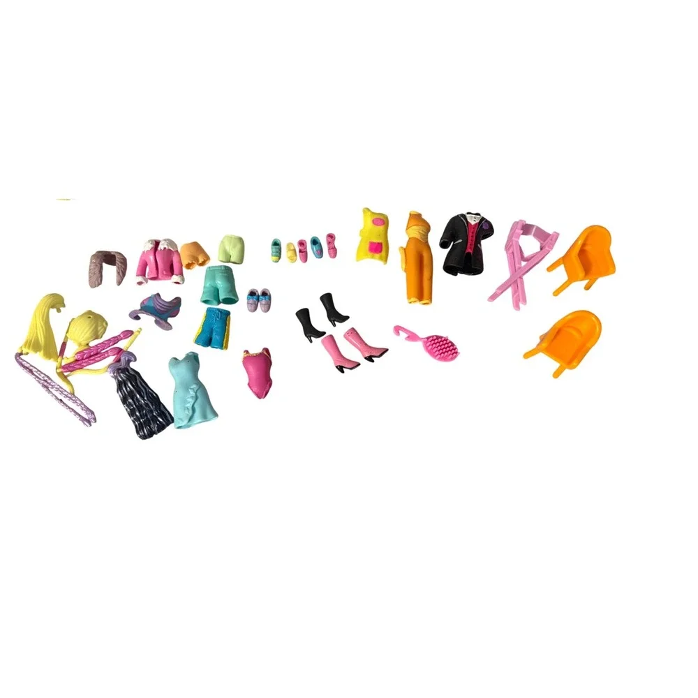 Vintage Polly‎ pocket rubber clothes and one doll